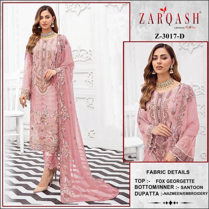 Zarkash Z 3017 Pakistani Salwar Suits Catalog